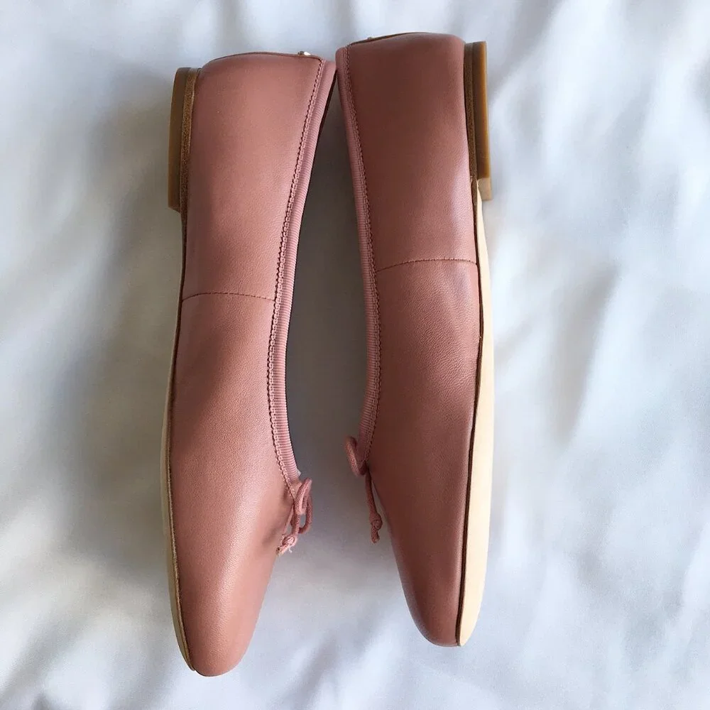 Kate Spade New York Honey Leather Ballet Flats in Blusher Pink in Size 7